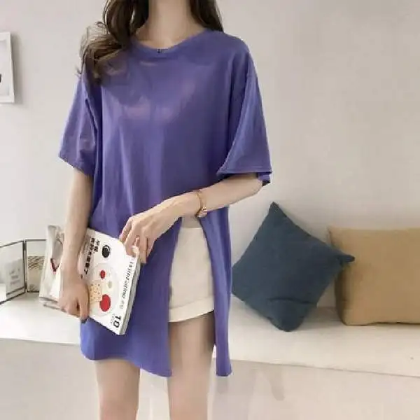 Женская футболка с коротким рукавом белая или черная Повседневная Уличная