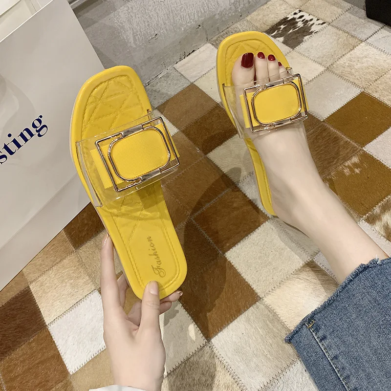 

Whoholl 2020 New Brand Slippers Weave Leather Women Sandal Open Toe Flat Casual Slides Summer Outdoor Beach Female Flip Flops