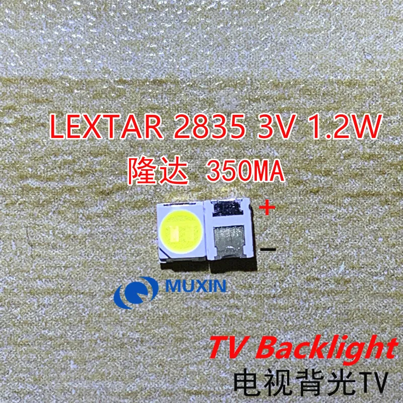 Оригинальный LEXTAR 100 2835 3528 3V 1210-2W SMD LED для ремонта подсветки телевизора LCD холодного