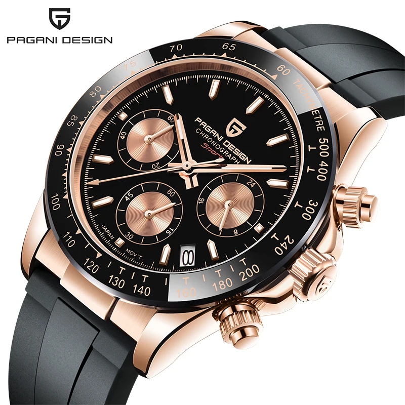 PAGANI DESIGN Men luxury watches quartz sport  men chronograph top brand waterproof 100M military men wristwatches Japan VK63