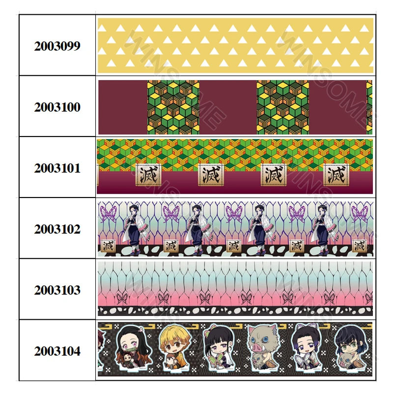 Милый японский мультфильм Kimetsu без Yaiba печатных Grosgrain ленты 5 метров для ремесла