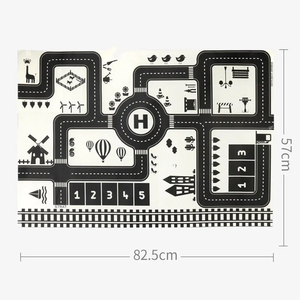 

Non-woven Fabric Children Game Mat Portable Cartoon Traffic Parking Map Toddler Crawling Mat Waterproof Picnic Pad