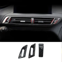 carbon fiber car front middle center enclosed air condition control cover for peugeot 3008 gt 3008gt 2017 2018 2019 accessories