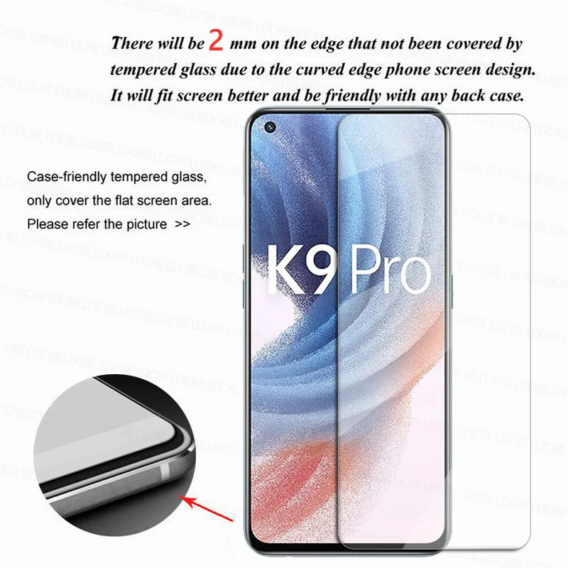 Protector de pantalla de vidrio transparente para OPPO K9 Pro, vidrio templado 9H para OPPO K9 Pro A95 A94 A74 A54 A15 A15s-1