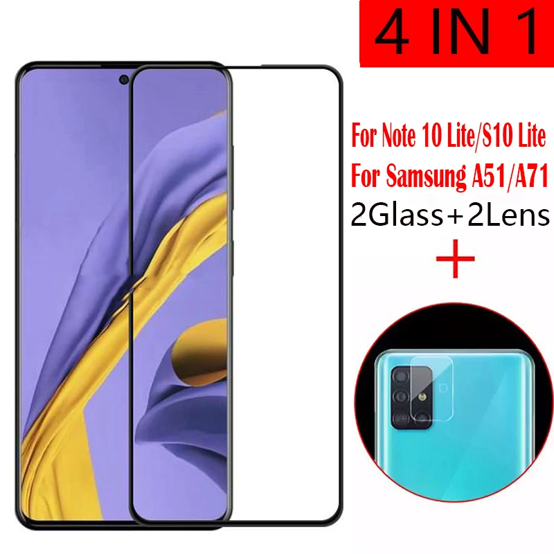 Защитное стекло (1/2/3 шт.) для экрана и камеры Samsung Galaxy A51 A71 S10 Lite Note 10|Защитные стёкла