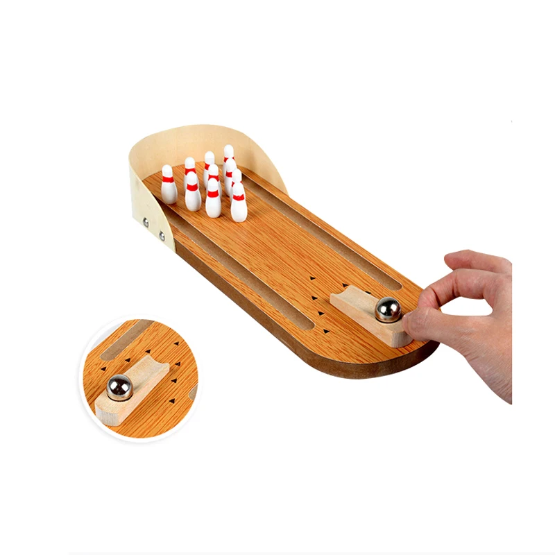 

Wooden Children Toy Antistress Mini Bowling Basketball Football Decompression Tabletop Game Parent-Child Interaction Party Board