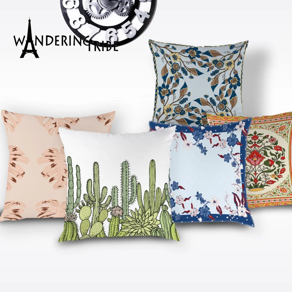 Декоративный чехол для подушки в виде листьев цветов|Наволочки| |