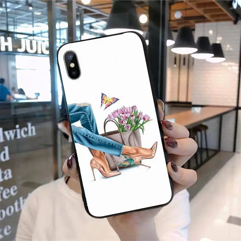 

Fashion Girls High Heels Shoes Legs Coffee Heart Phone Case for iPhone 11 12 pro XS MAX 8 7 6 6S Plus X 5S SE 2020 mini