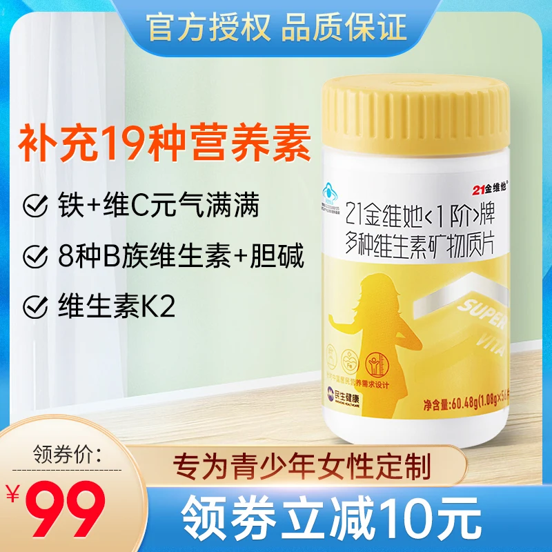

A variety of vitamins minerals 56 adolescent female calcium iron zinc nicotinamide VC