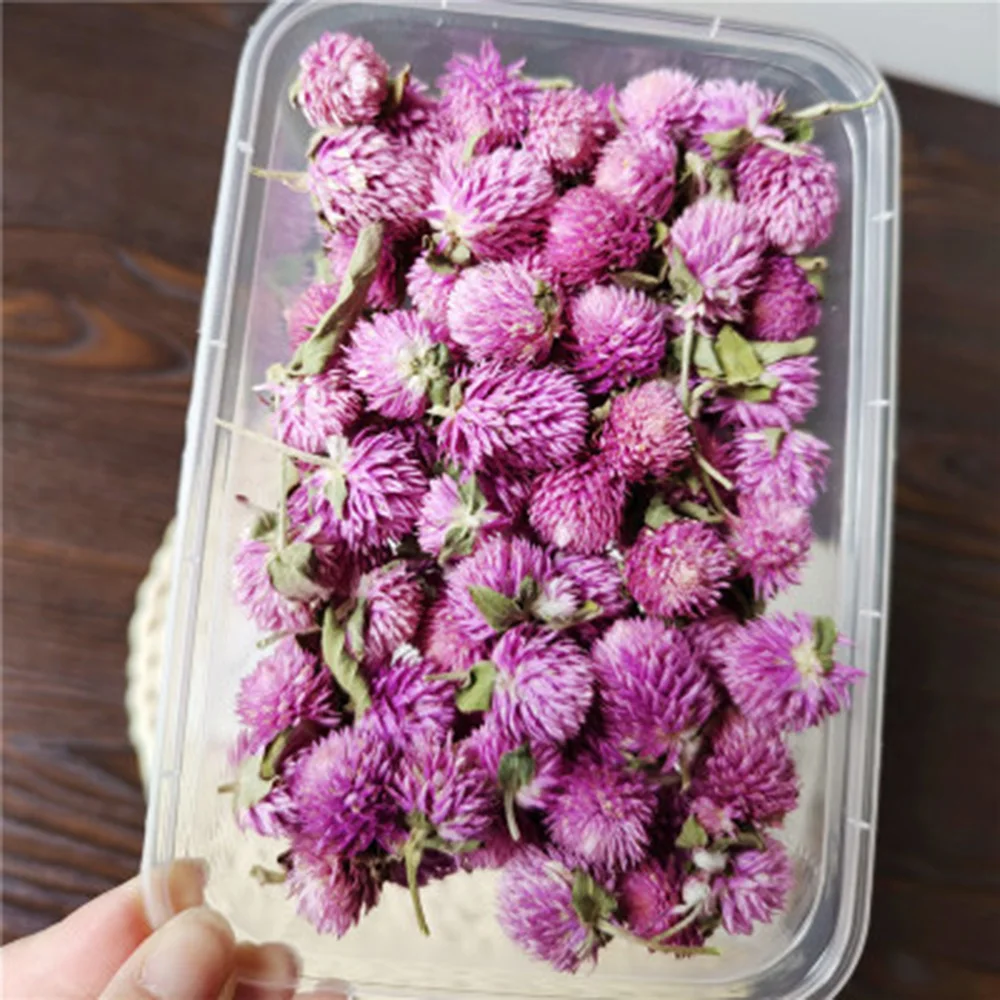 

A Box Of Natural Color Mini Dried Flowers Head Pink Purple Red Clever Plum DIY Wedding Centerpieces Room Accessories Gift