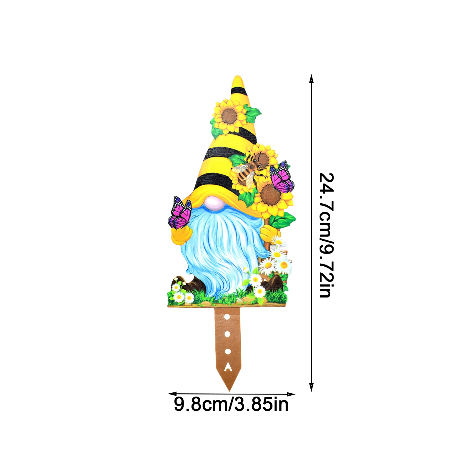 

Yard Inserted Board Acrylic Art Branch Dwarf Metal Elf Garden Decoration Hollow Insert Card Backyard Lawn Decoration Ornam