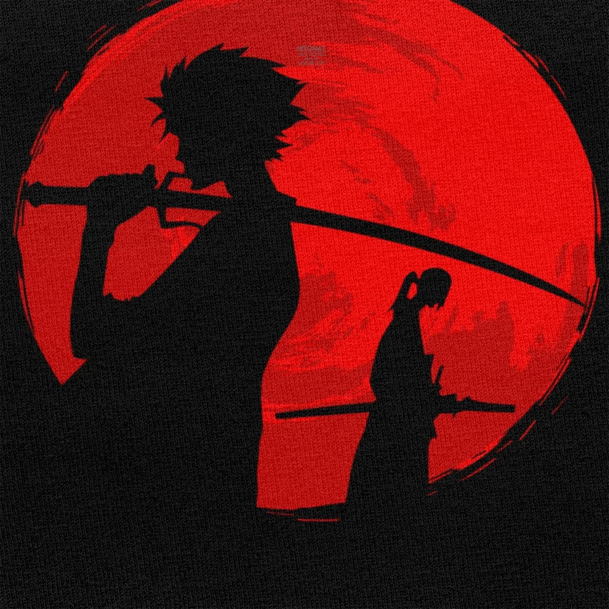 Великолепная футболка с рисунком Красной Луны самурая хамплоо Мужская манги для