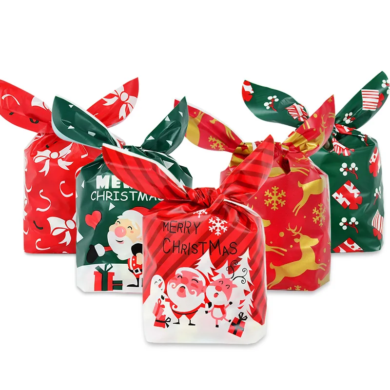 

25pcs Santa Candy Gift Bag Merry Christmas Decorations for Home New Year 2021 Noel Kids Presents Packing Pouch Navidad Natal