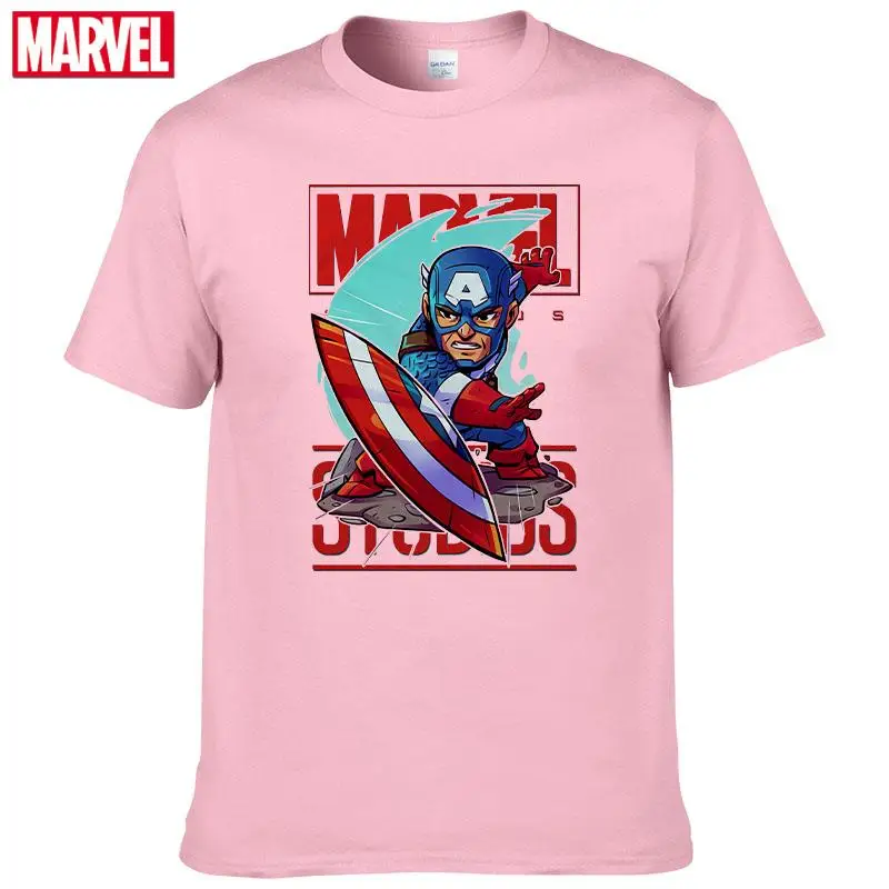 С изображением героев фильма Марвел мстители Капитан Америка футболки с