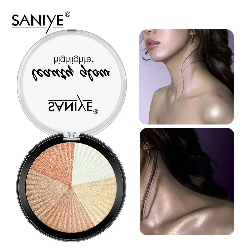 Хайлайтер SANIYE для макияжа бронзер палитра блеск лица контурного пудра основа