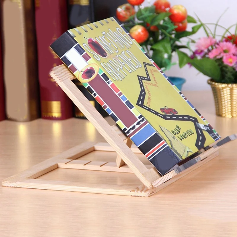

Multifunctional Foldable Wood Bookends Stand Cookbook Holder Reading Rack Wooden Reading Book Support Stand Holders