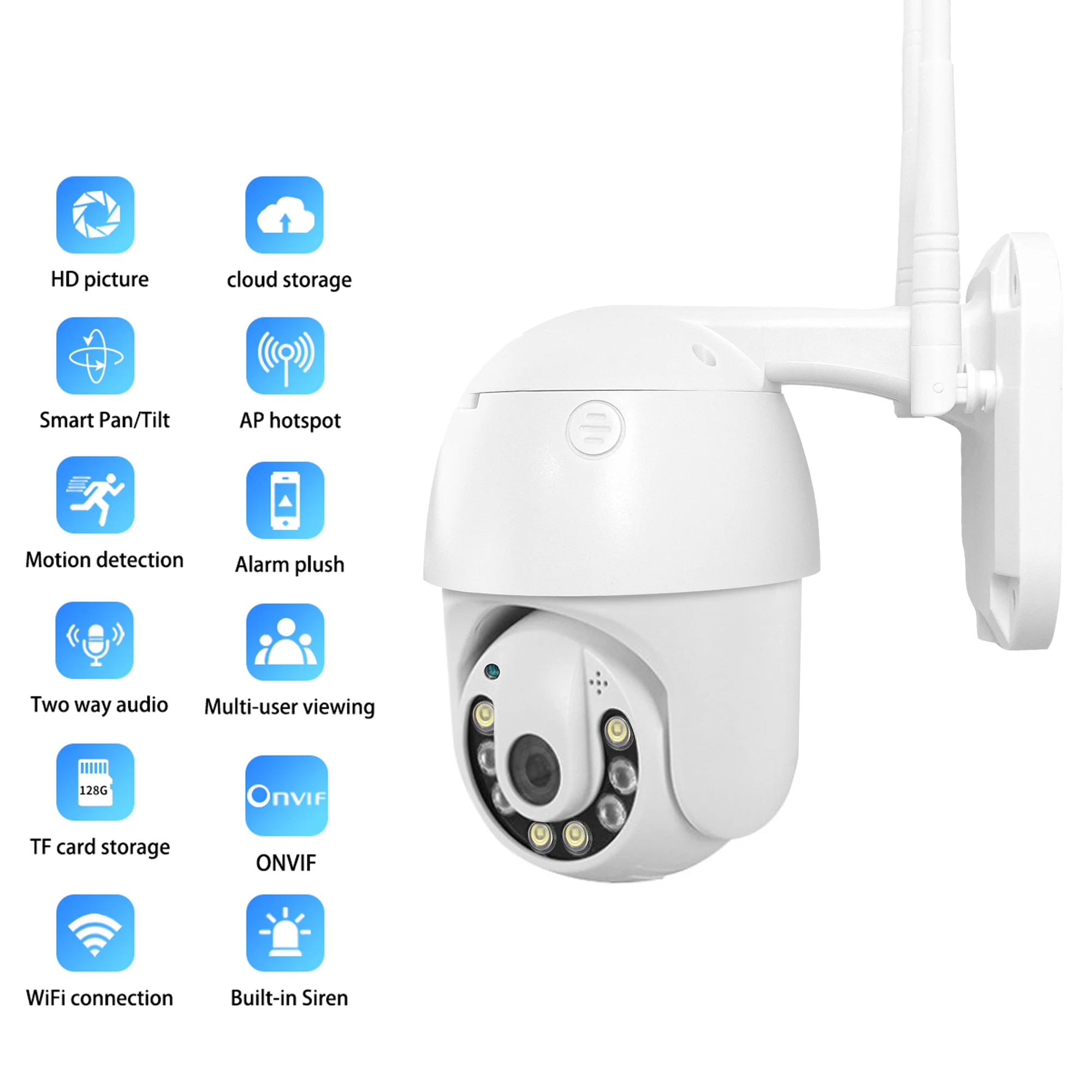 V380 Pro App 1080P 2.5INCH PTZ High Speed Spinning Dual Light Source Wireless WIFI Two-way Audio Camera P2P | Безопасность и