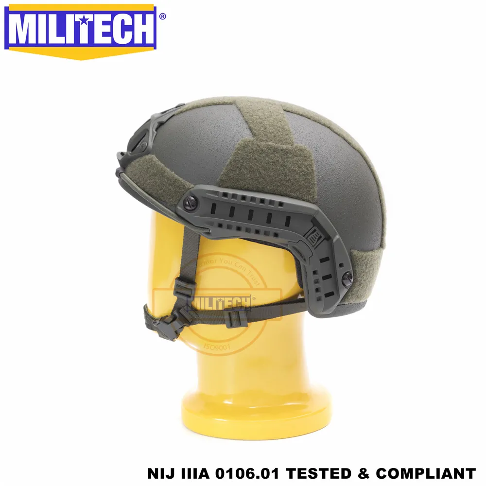 MILITECH Оливер Drab OD Deluxe NIJ IIIA БЫСТРО Пуленепробиваемый Шлем и козырек Набор Дело