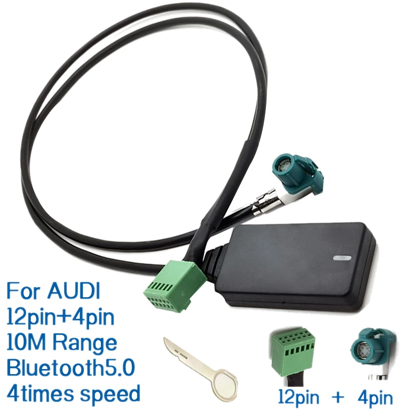 Автомобильный беспроводной аудиокабель 12 В AUX Bluetooth 5 0 свободные руки для Audi A3 A4 B8