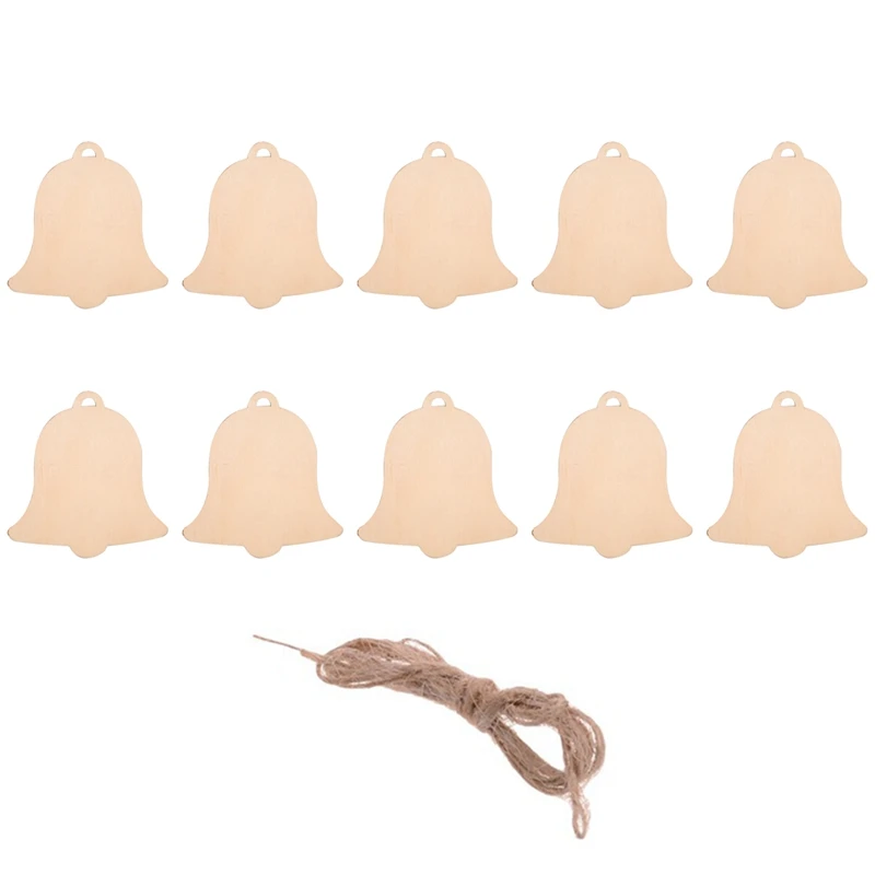 10Pcs/Set Tree Santa Claus Boots Bells Christmas Hanging Wooden Ornaments Home Xmas Party Decorations Bell | Дом и сад