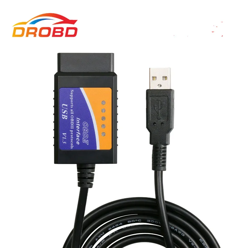 Автоматический считыватель кодов OBD/OBDII OBD2 сканер ELM327 USB автомобильный диагностический инструмент Интерфейс V1.5 Версия для кода неисправности двигателя