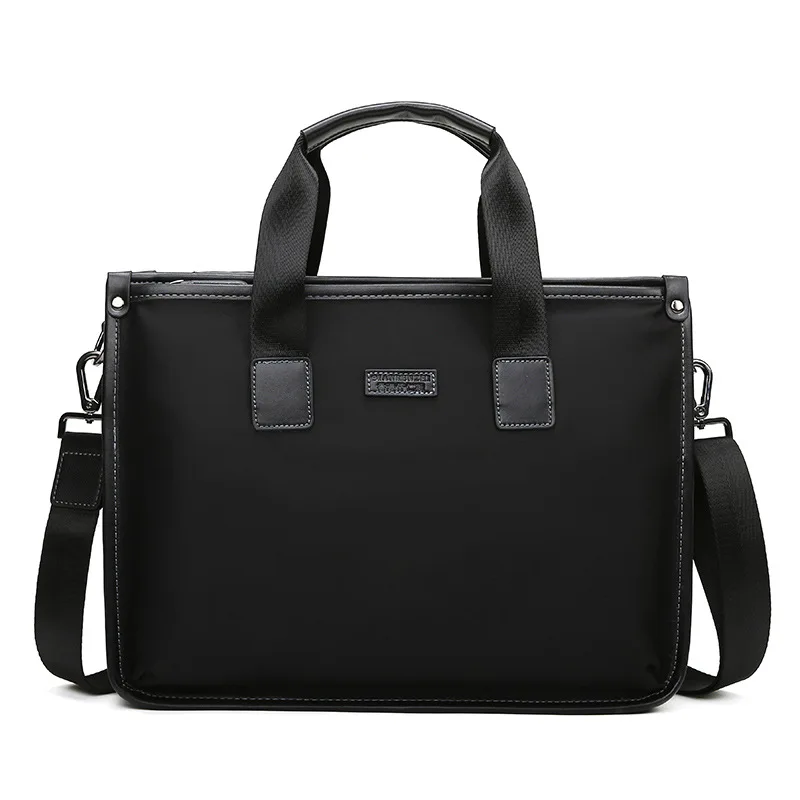 New Design Man's Briefcase Oxford Water Proof 14 Inch Laptop Case Causal Handbag Male Shoulder Bag Travel Bag, Black&Blue