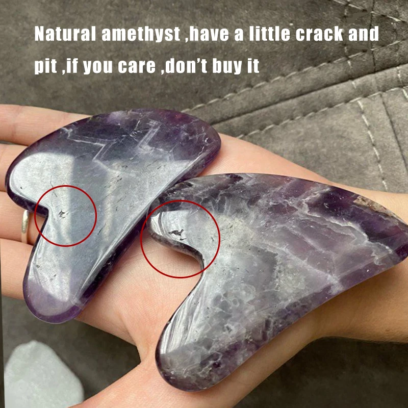 Аметист соскальзывающий инструмент Gua Sha натуральный камень массажные