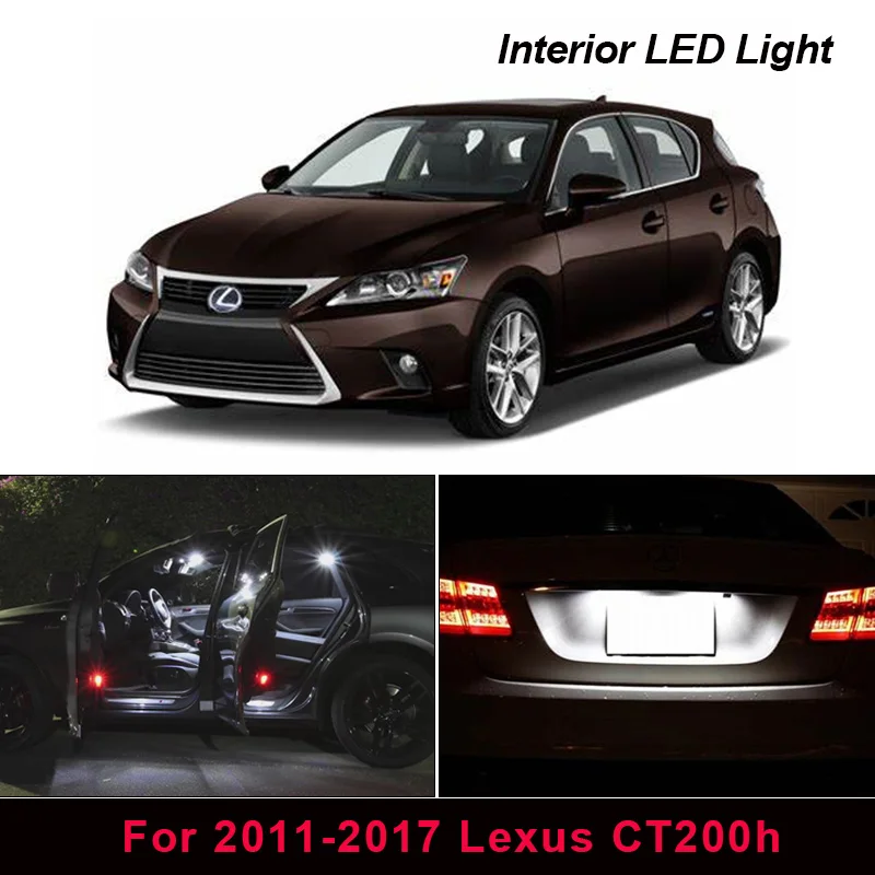 

10 X Led Bulbs Car White Light Interior Package Kit For 2011-2017 Lexus CT200h Map Dome Trunk License Plate light