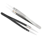 Термостойкие прецизионные антистатические керамические пинцеты DIYWORK с ручками из нержавеющей стали, прямые пинцеты