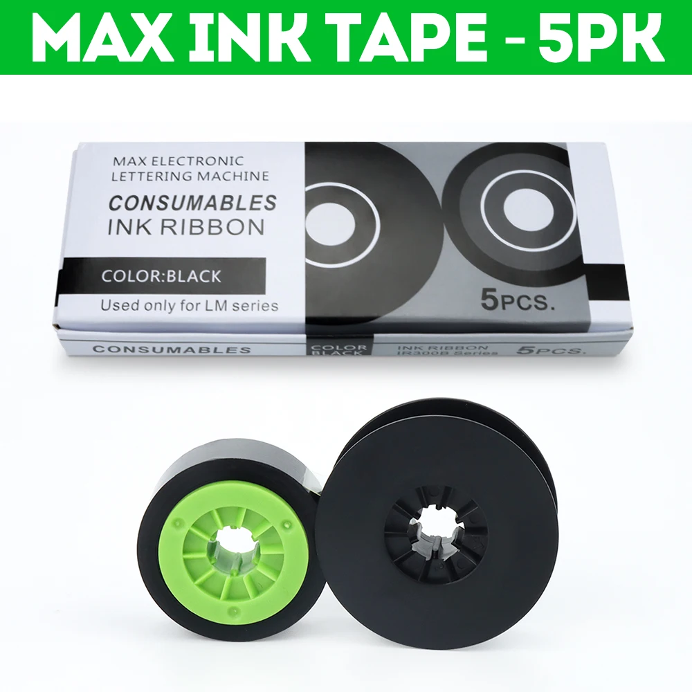 

5PK MAX Ink Tape Ink Ribbon LM-IR300B for MAXElectronic Lettering Machine LM Series MAX LETATWIN LM-380A LM-380E LM-390A/PC