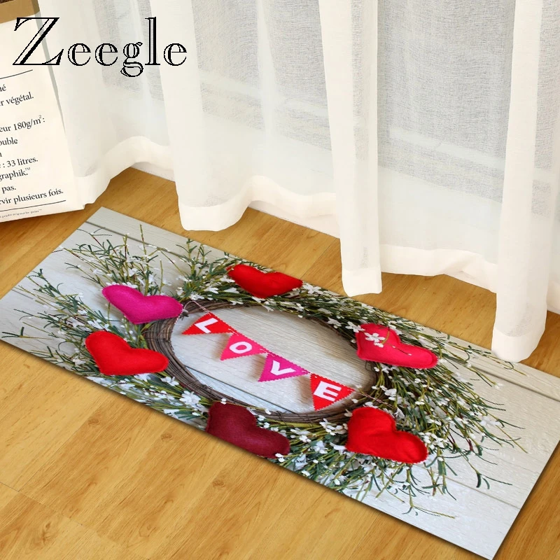 Кухонный коврик Zeegle на День святого Валентина напольный нескользящий добро