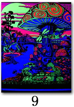 9 Психоделическая футболка плакат абстрактный Blacklight картины художественные принты современные настенные картины на холсте для гостиной домашний декор - Цвет: 9