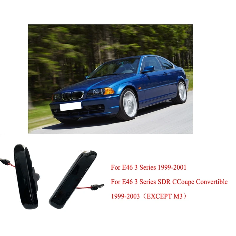 

Car Turn Signal Light Dynamic Side Lamp Fender Light for -BMW 3 Series E46 1999-2001 63132228592 63132228590