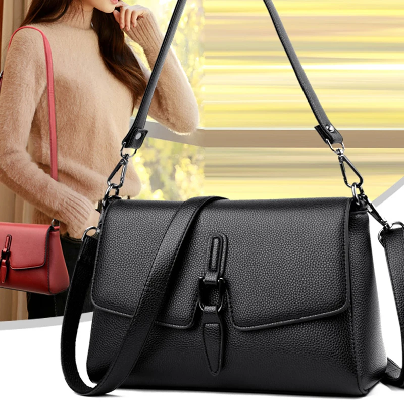 

Classic PU Leather Shoulder Bag for Ladies Small Square Bag Elegant Female Handbag Casual Lady High Quality Crossbody Bag Bulsos