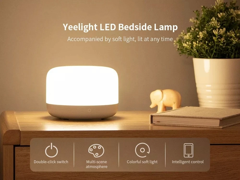 Xiao mi jia Yeelight YLCT01YL Красочный светодиодный умный прикроватный ночник с регулируемой яркостью умный Ночной светильник с управлением через приложение работа с HomeKit
