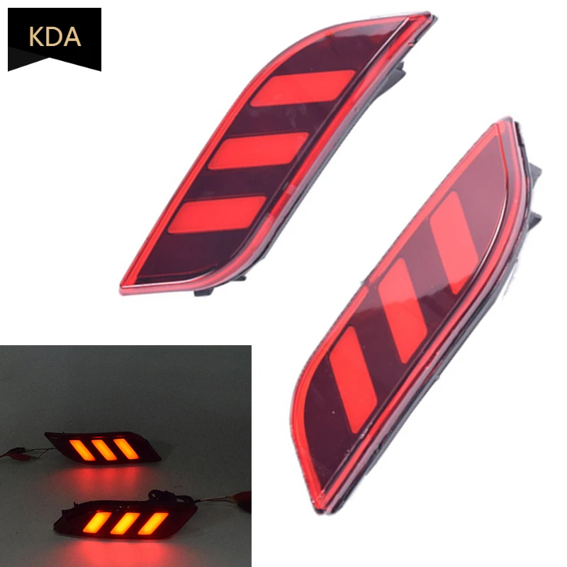 

2Pcs Auto DRL 12V LED Rear Bumper Light Brake Light Reflector 2 in 1 Functions Lamp For Jeep Compass 2017 2018 2019