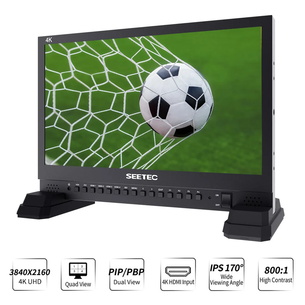 Фото Seetec 4K156-9HSD-384 15,6-дюймовый IPS UHD 3840x2160 4K вещательный монитор с 3G-SDI HDMIx4 Quad Split Display Director Monitor №2