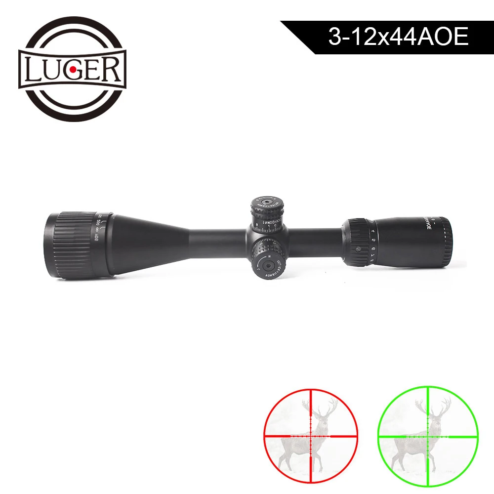 Охотничий прицел LUGER 3 12X44 AOE оптический для снайпера страйкбола пневматического