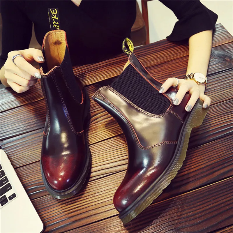 Новые женские Ботинки Martin модные повседневные мужские ботинки челси мужская