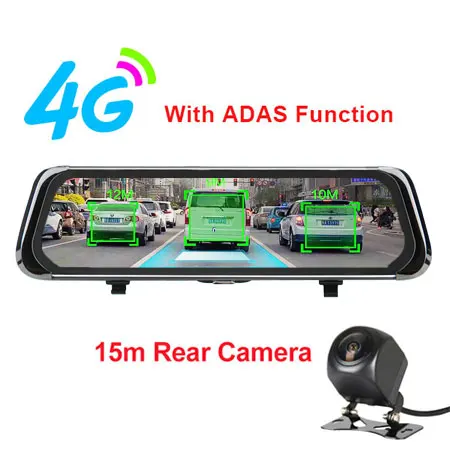 4G version with 15m Anstar 1" 4G Автомобильное зеркало заднего вида DVR Android 5,1 WiFi ADAS gps HD 1080P видео рекордер видеорегистратор авто регистратор автомобильная камера - Название цвета: 4G version with 15m