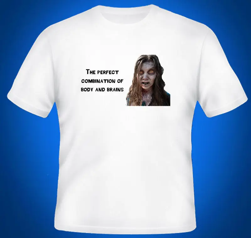 Футболка с изображением зомби тела и мозгов футболка надписью The Walking Dead tv Show для