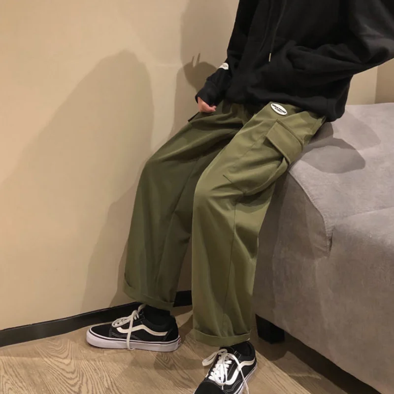 Мужские толстые комбинезоны свободные прямые брюки с широкими штанинами Зимние