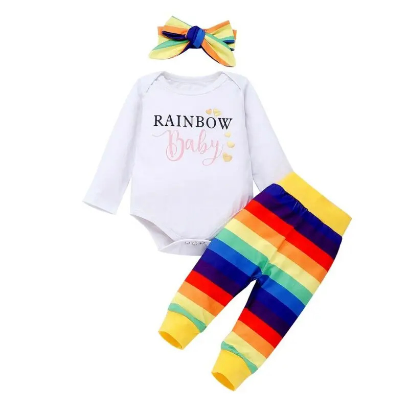 3 шт. хлопковый комбинезон с длинным рукавом штаны и повязка на голову | Детская