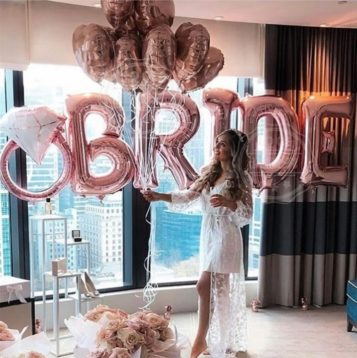 Розовое золото буквы &quotBride to be&quot Фольга шар Свадебные украшения Baby Shower Святого