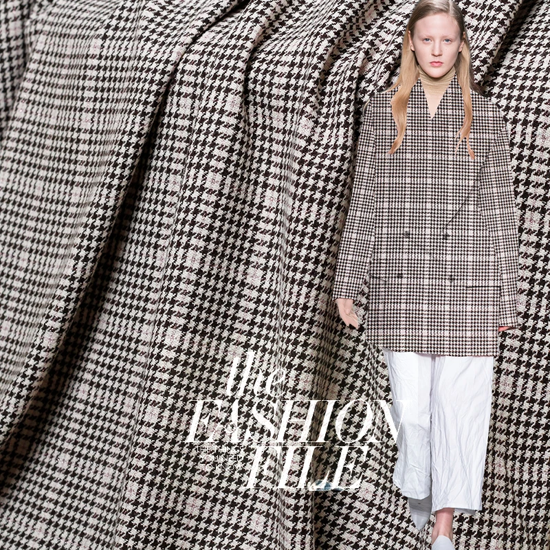 Новое шерстяное полушерстяное Тканое клетчатое розовое яркое шелковое пальто