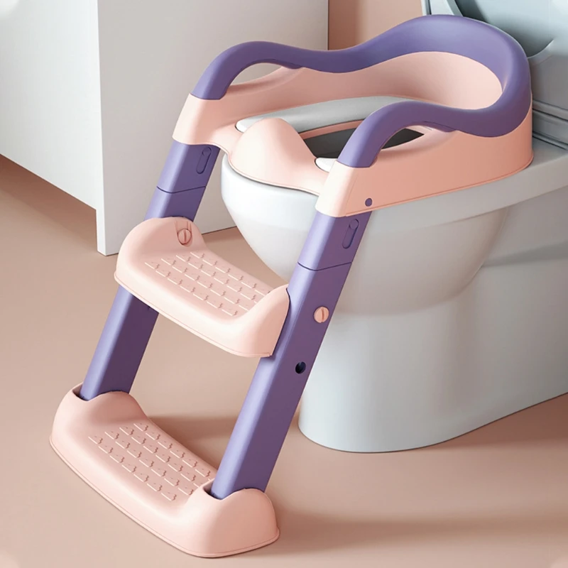 구매 휴대용 접이식 유아 화장실 의자, 어린이 변기 훈련 좌석 조절 가능한 단계 의자 사다리 소변기 등받이