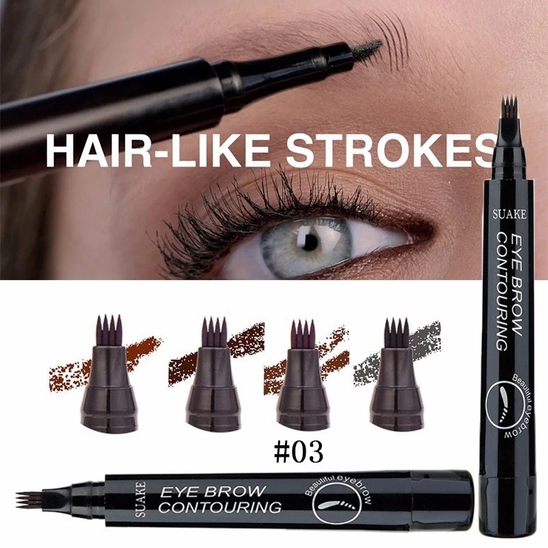 03Brown Coffee Microblading ручка для бровей для татуажа стойкая Водонепроницаемая вилка кончик эскиз глаз макияж Косметическая пятнистая жидкая подводка для бровей карандаш TSLM2 - Цвет: 03Brown Coffee