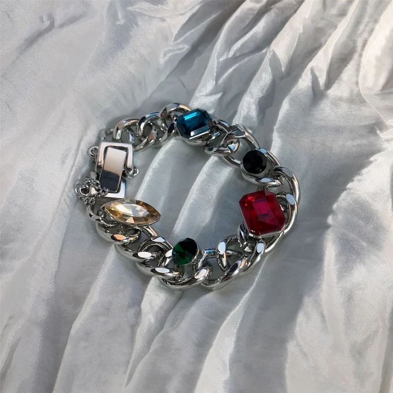 

Trend Women Jewelry Punk Party Hand Chain Stainless Steel Bangles Woman Accessories Fashion Gothic Style Women's Bracelets