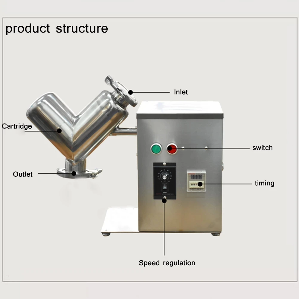 VH-2 2L Small V Type Powder Mixer Mixing Machine Blender for Pharmaceutical Food