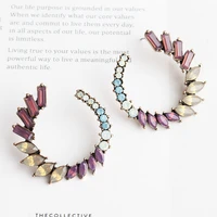 lubov colorful crystal drop earrings women round circle dangle earrings rhinestone gifts wholesale luxury ear accessories ins